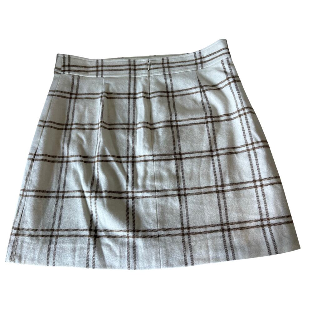 J Crew wool blend plaid lined skirt size 14 - Picture 3 of 9